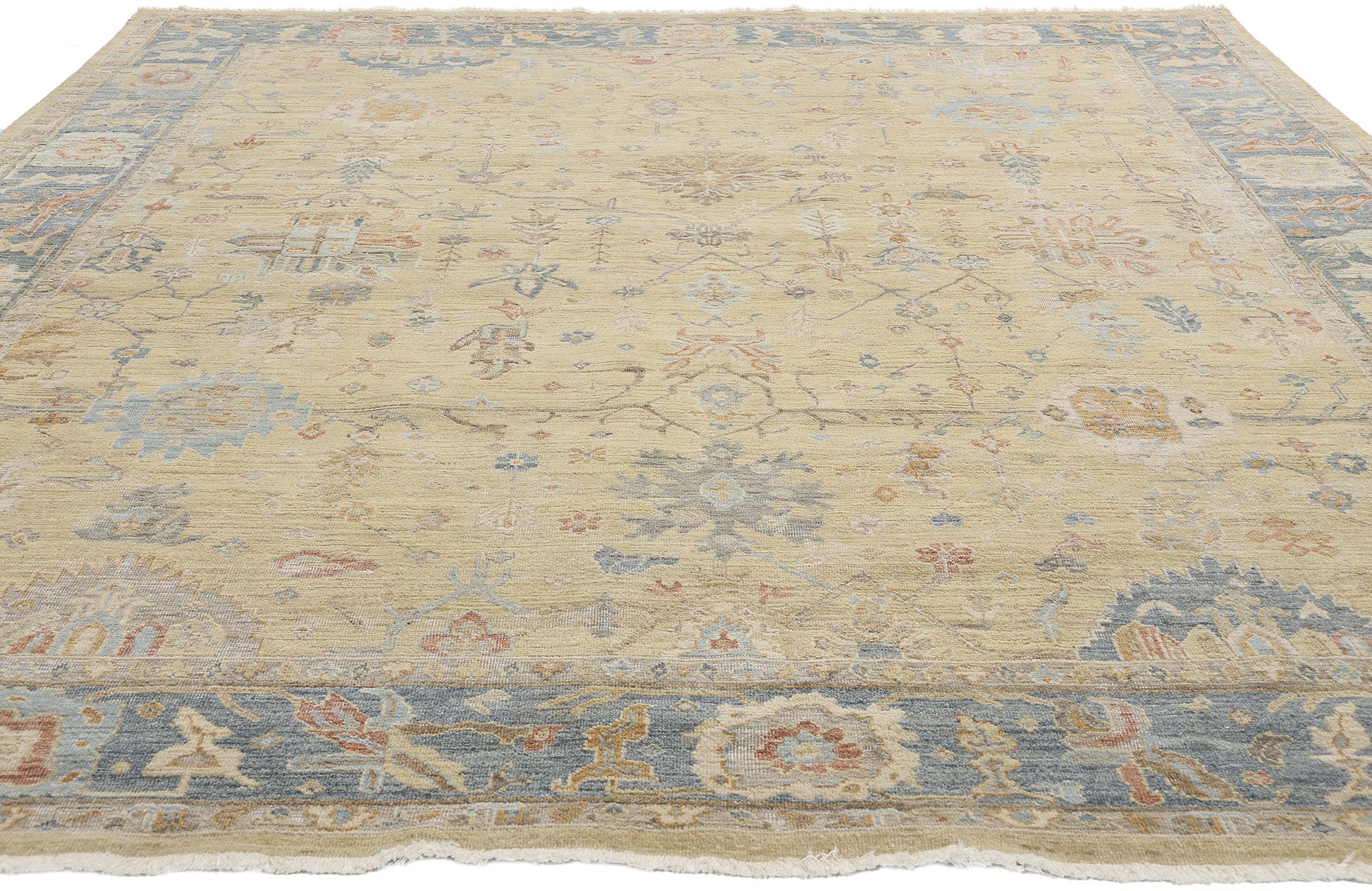 8 x 10 Vintage-Inspired Modern Oushak Rug 31065