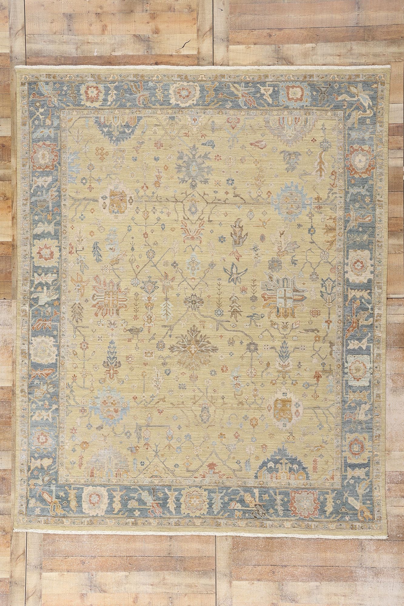 8 x 10 Vintage-Inspired Modern Oushak Rug 31065