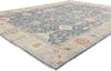 9 x 12 Vintage-Inspired Modern Slate Blue Oushak Rug 31063