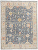 9 x 12 Vintage-Inspired Modern Slate Blue Oushak Rug 31063