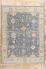 9 x 12 Vintage-Inspired Modern Slate Blue Oushak Rug 31063