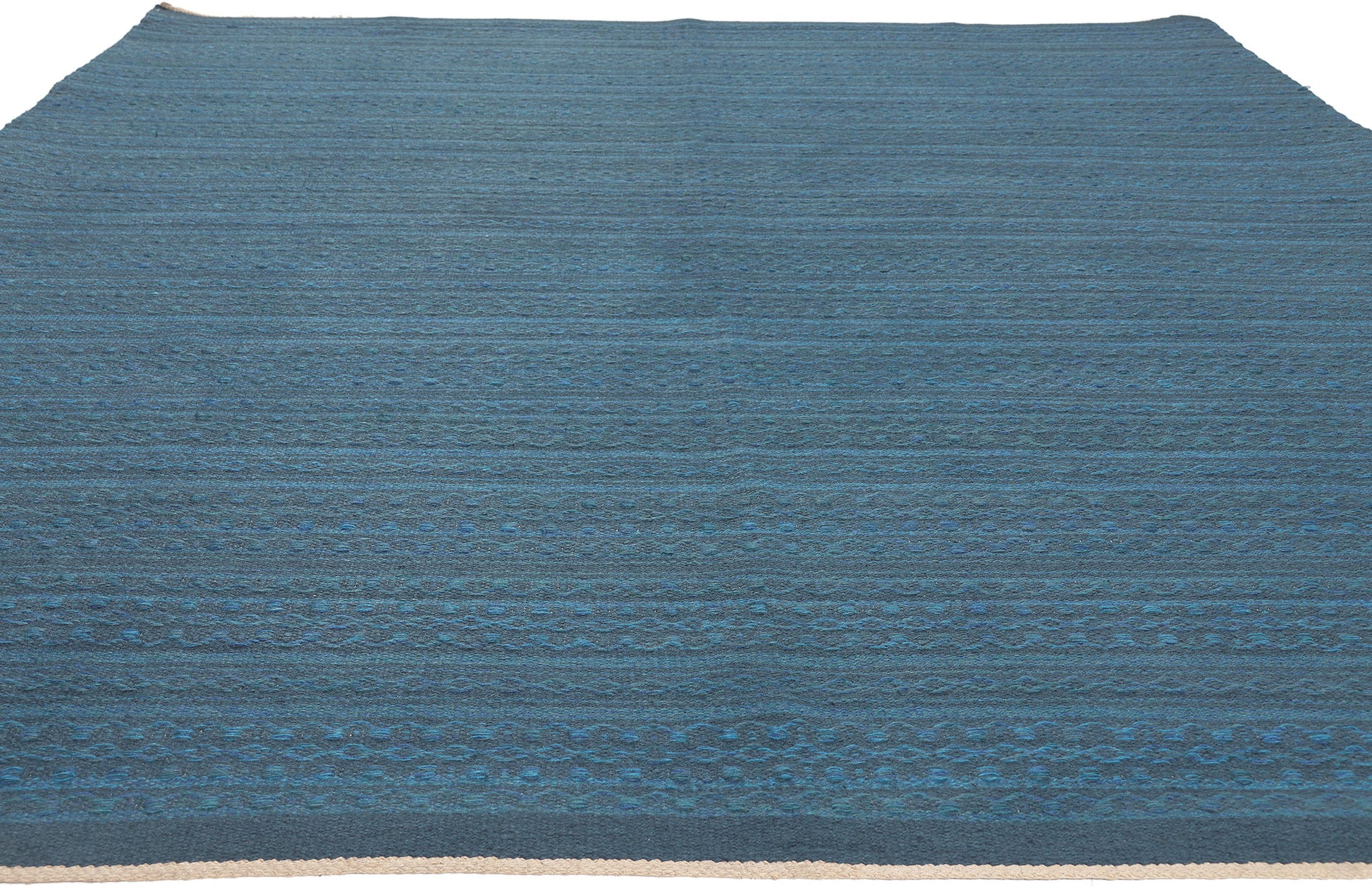 8 x 10 Vintage Blue Swedish Rollakan Rug 76914