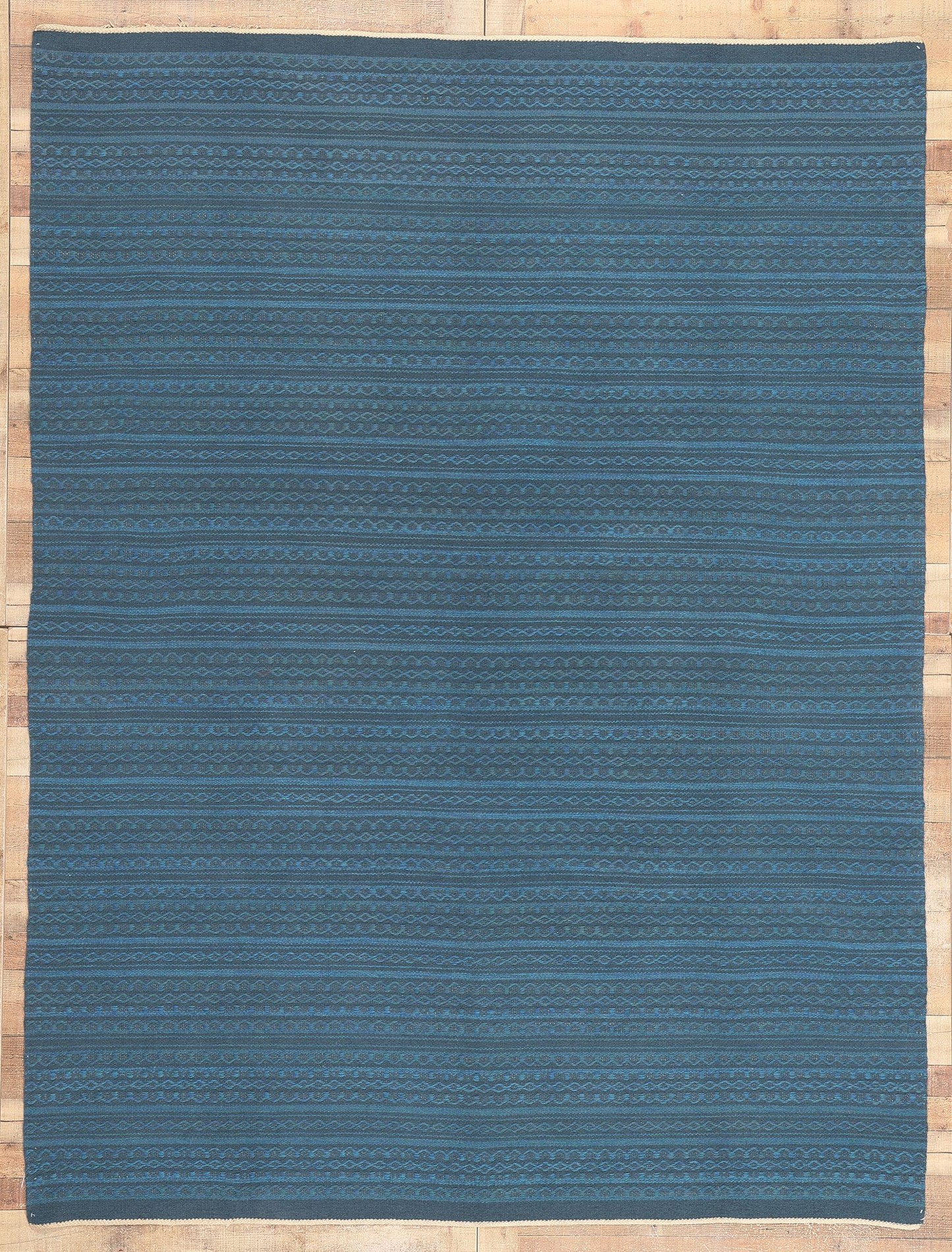 8 x 10 Vintage Blue Swedish Rollakan Rug 76914
