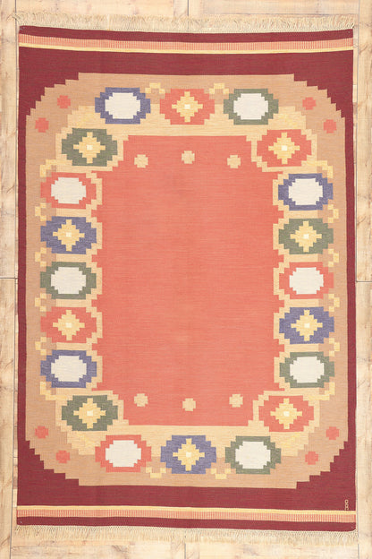 8 x 12 Anna Johanna Angstrom Vintage Swedish Rollakan Rug 77403