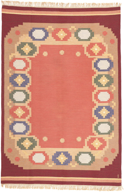 8 x 12 Anna Johanna Angstrom Vintage Swedish Rollakan Rug 77403