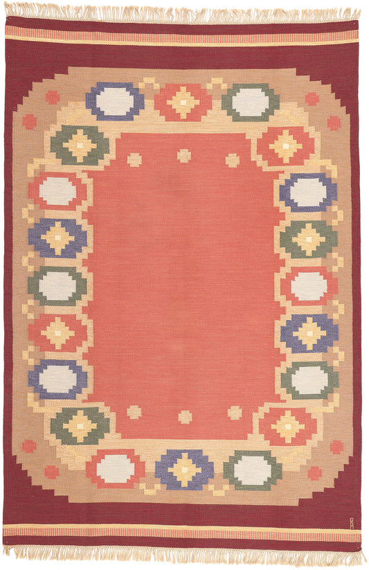 8 x 12 Anna Johanna Angstrom Vintage Swedish Rollakan Rug 77403