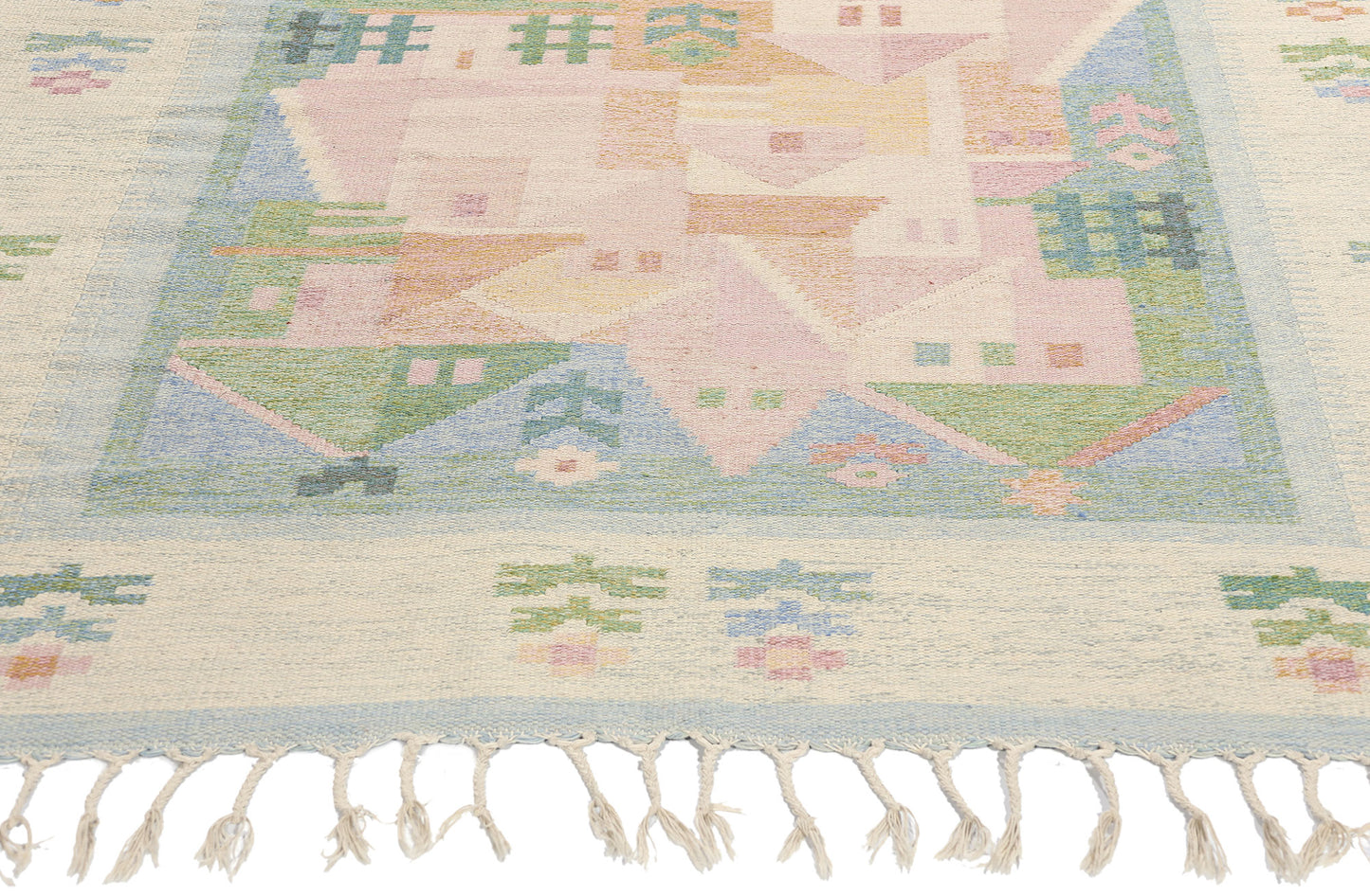 5 x 7 Vintage Swedish Pictorial Rollakan Rug 78819