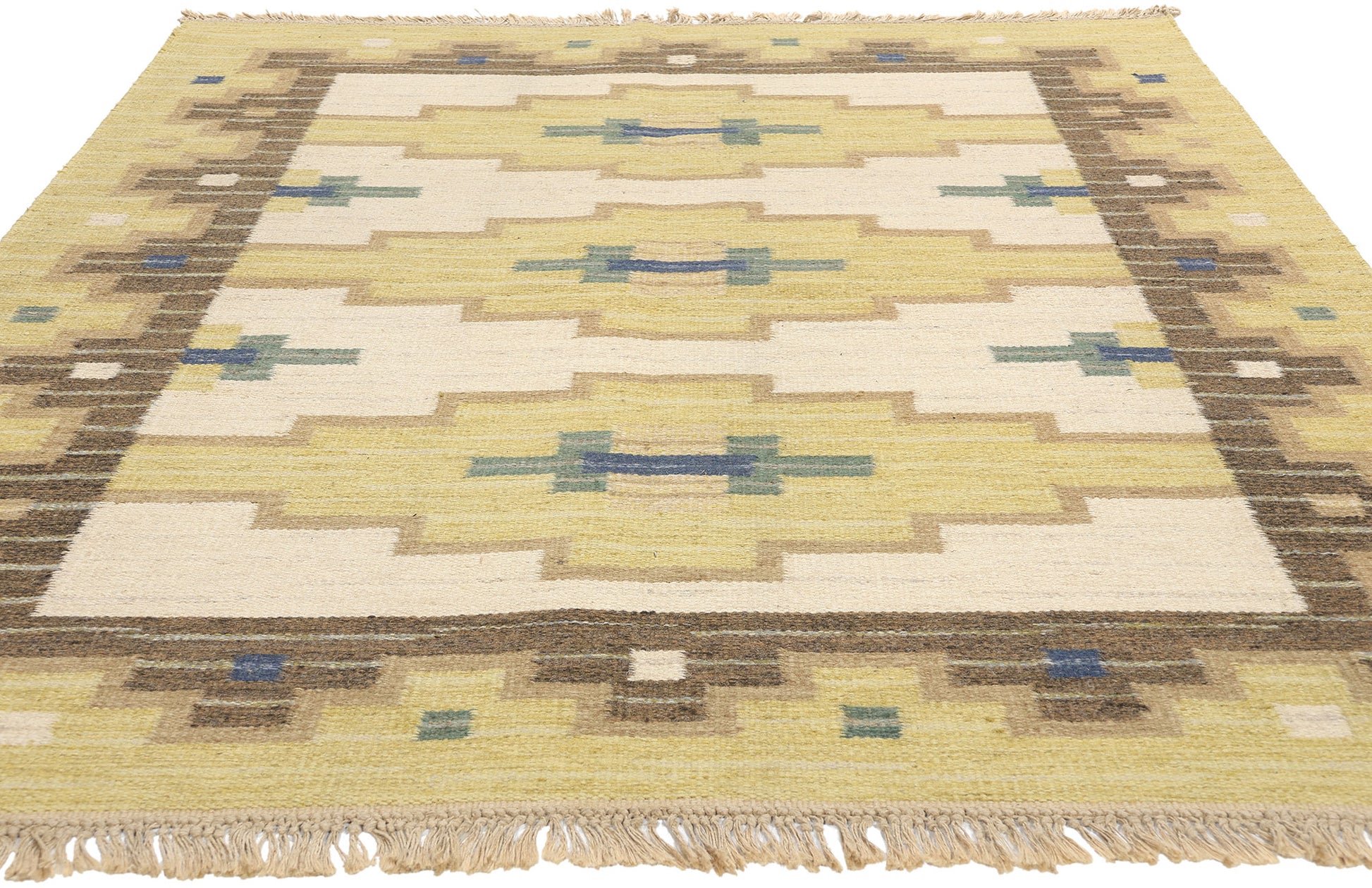 6 x 8 Vintage Swedish Rollakan Rug 78821
