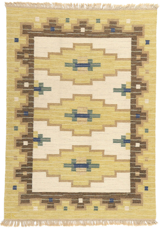 6 x 8 Vintage Swedish Rollakan Rug 78821