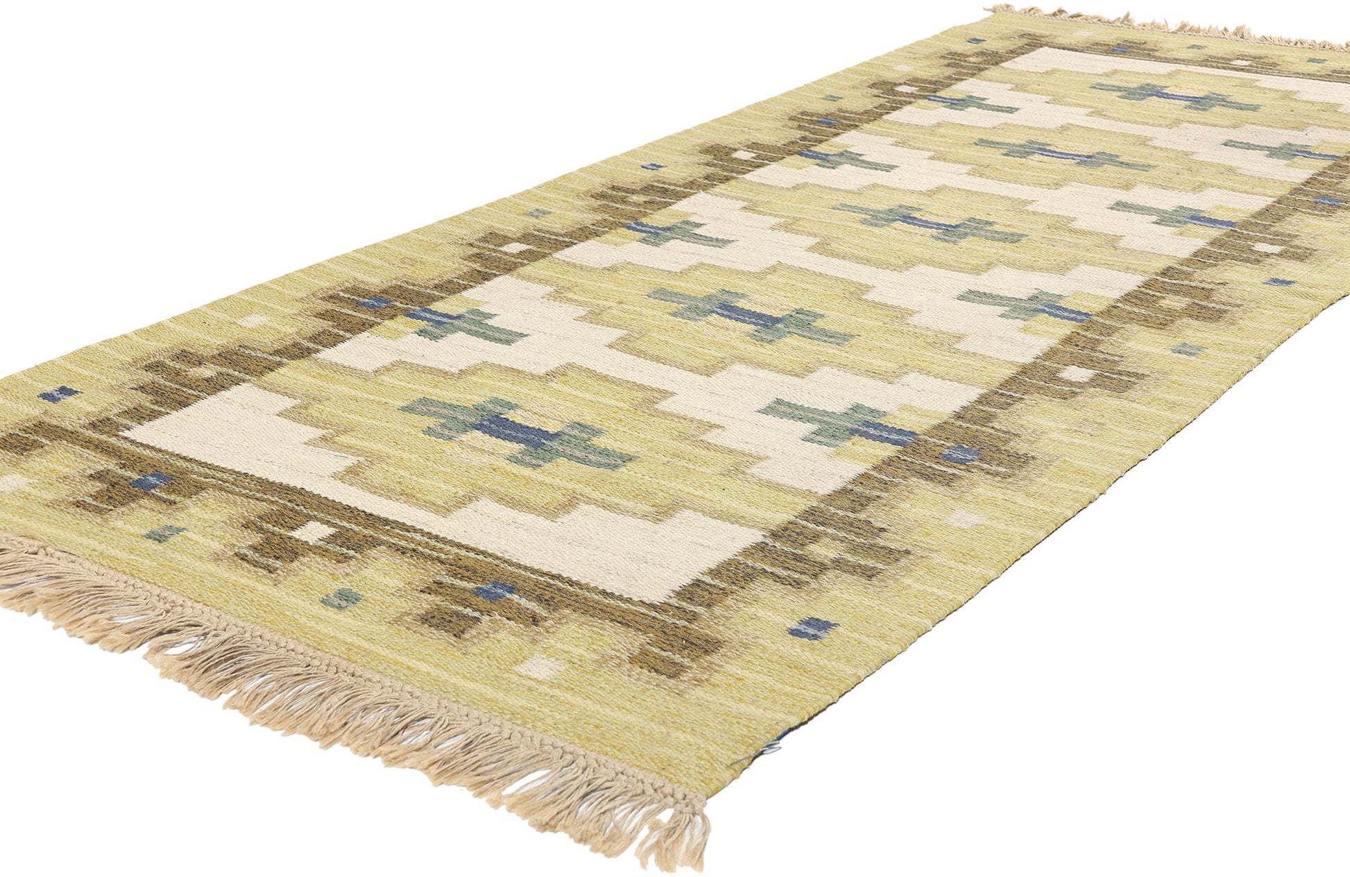 3 x 8 Vintage Swedish Rollakan Rug 78820