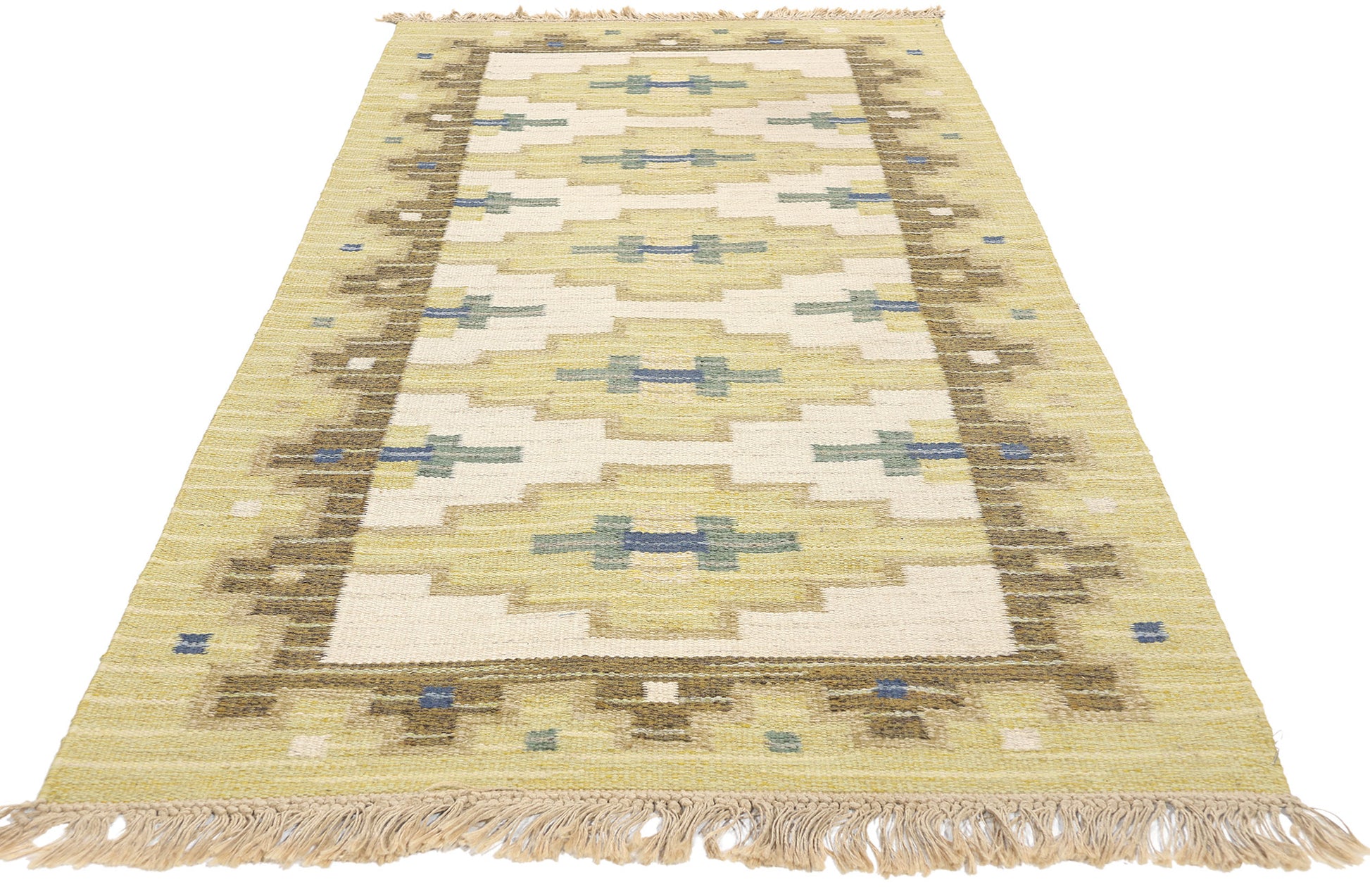 3 x 8 Vintage Swedish Rollakan Rug 78820