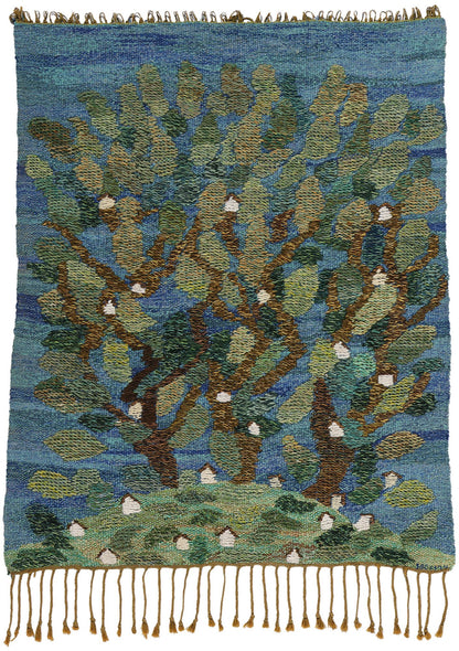 3 x 4 Vintage Swedish Scandinavian Tapestry 78732