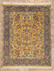 8 x 10 Vintage Yellow Indian Tabriz Rug 74959