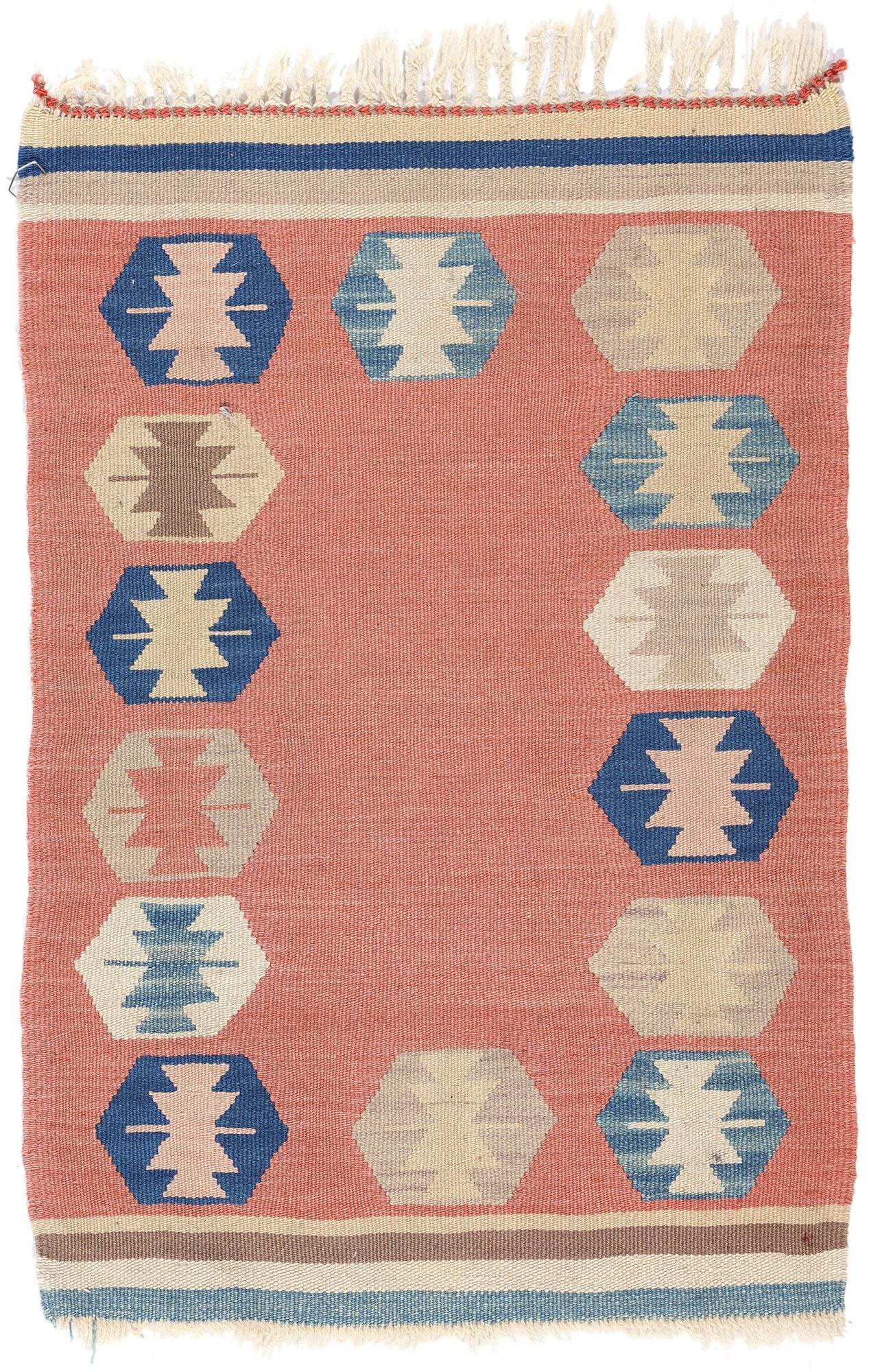 1 x 2 Vintage Persian Shiraz Kilim Rug 78804