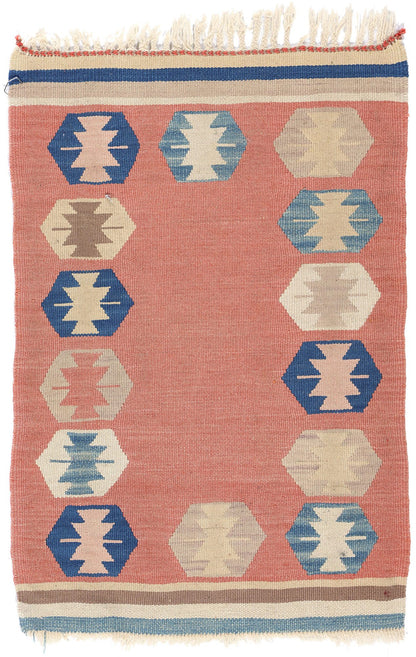 1 x 2 Vintage Persian Shiraz Kilim Rug 78804