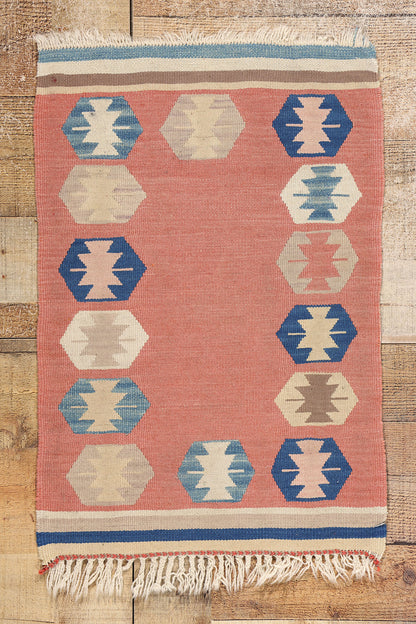 1 x 2 Vintage Persian Shiraz Kilim Rug 78804