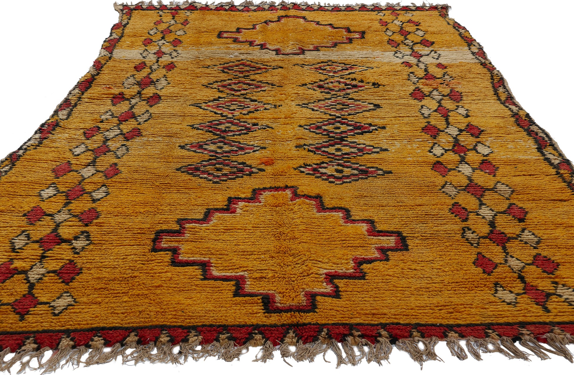 4 x 8 Vintage Orange Boujad Moroccan Rug 21815