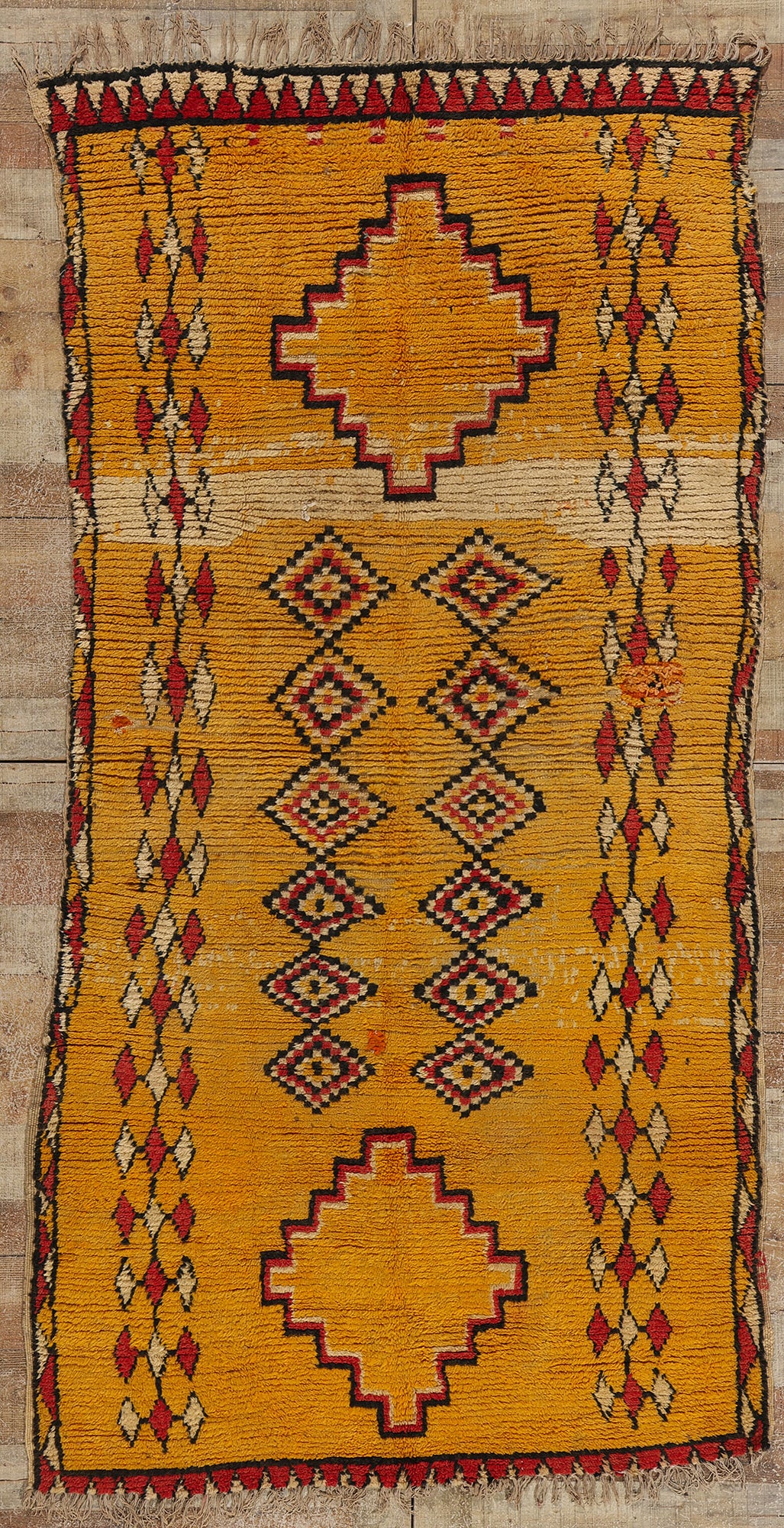 4 x 8 Vintage Orange Boujad Moroccan Rug 21815