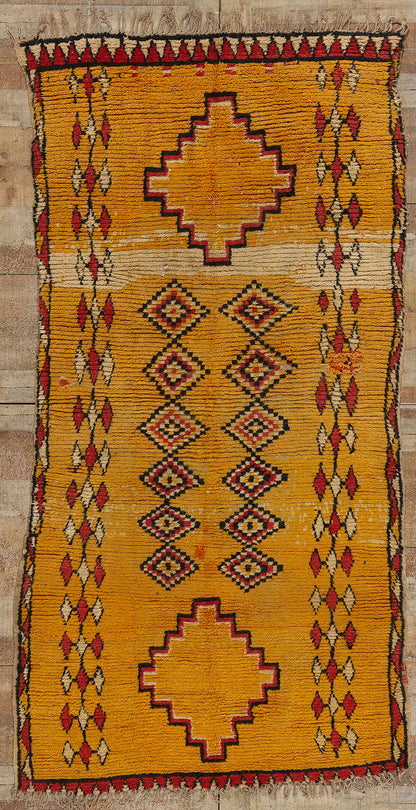 4 x 8 Vintage Orange Boujad Moroccan Rug 21815