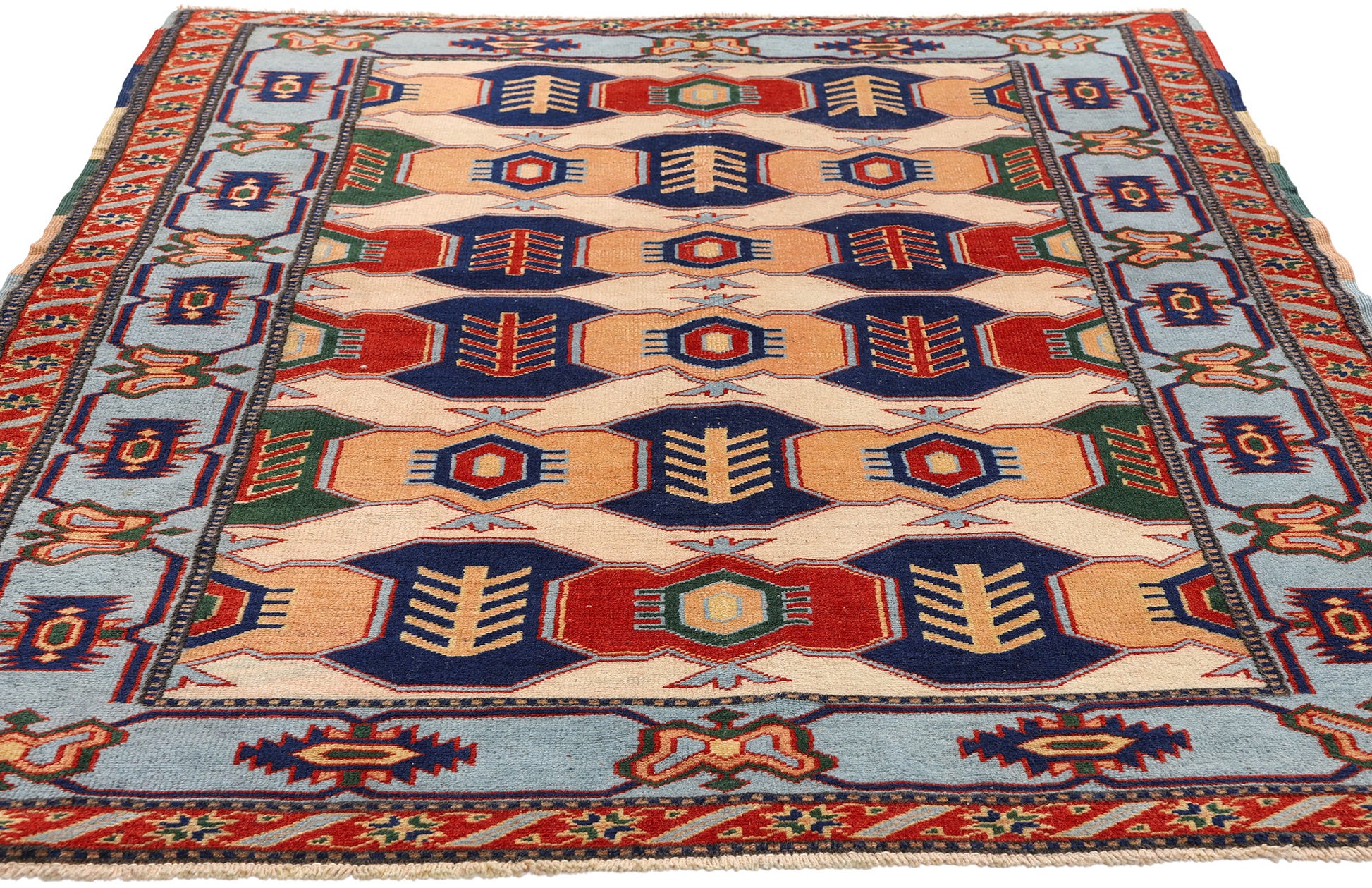 4 x 5 Vintage Turkish Oushak Rug 53923