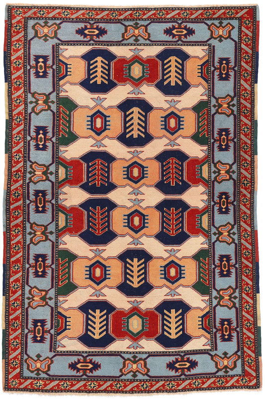 4 x 5 Vintage Turkish Oushak Rug 53923