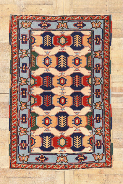 4 x 5 Vintage Turkish Oushak Rug 53923
