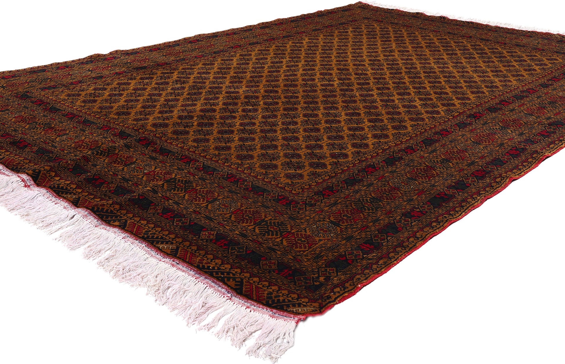 6 x 9 Vintage Turkoman Afghan Rug 78811