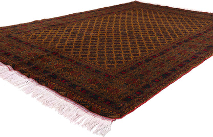 6 x 9 Vintage Turkoman Afghan Rug 78811