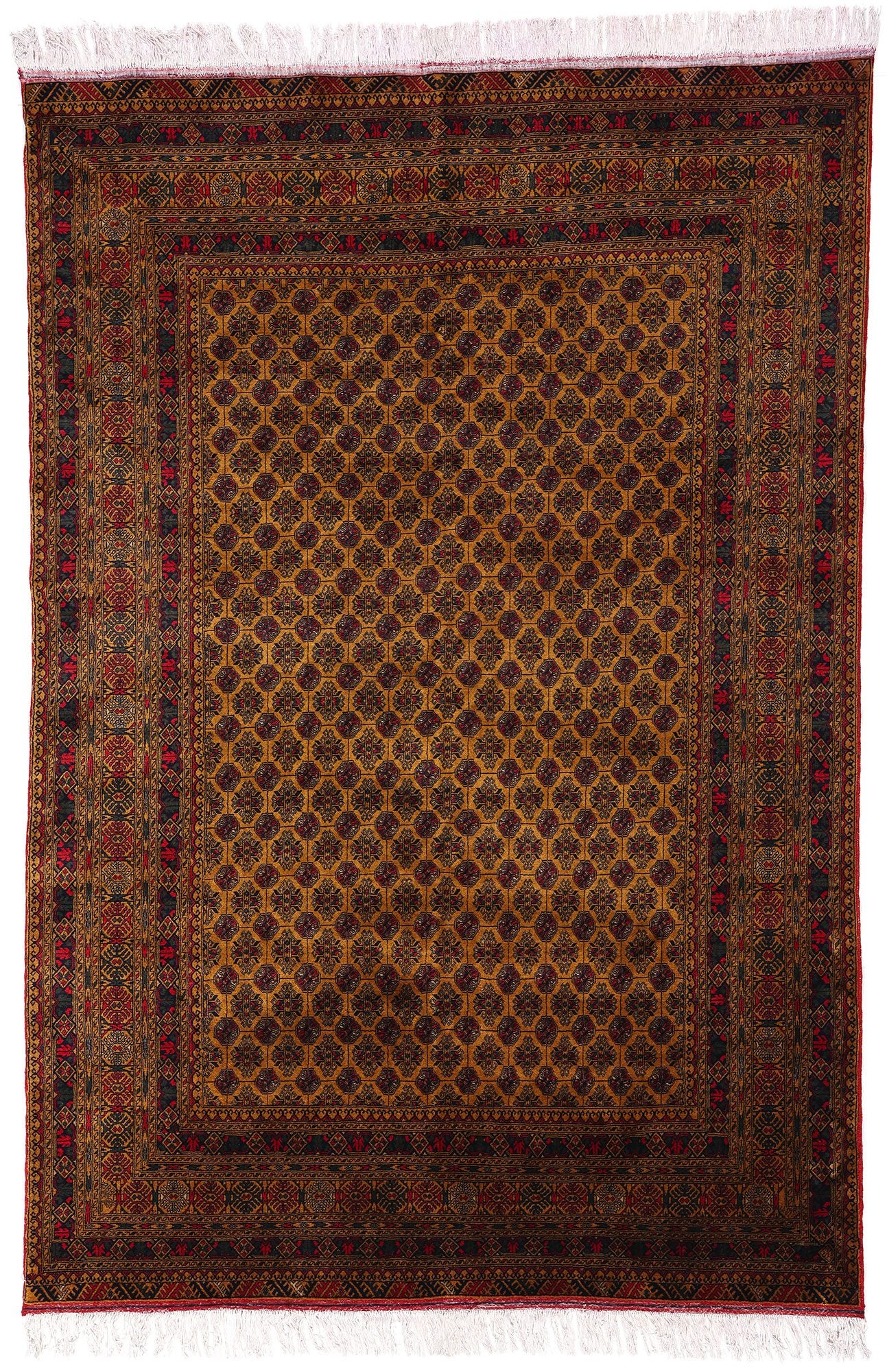 6 x 9 Vintage Turkoman Afghan Rug 78811