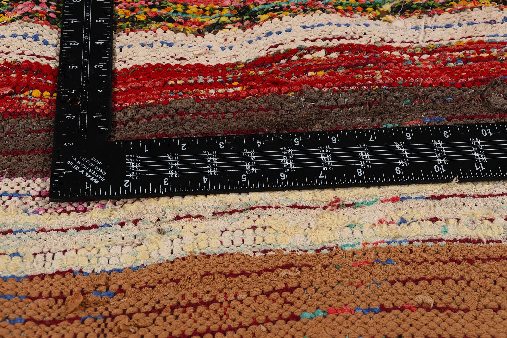 5 x 7 Vintage Red Boujad Moroccan Rag Rug 21820