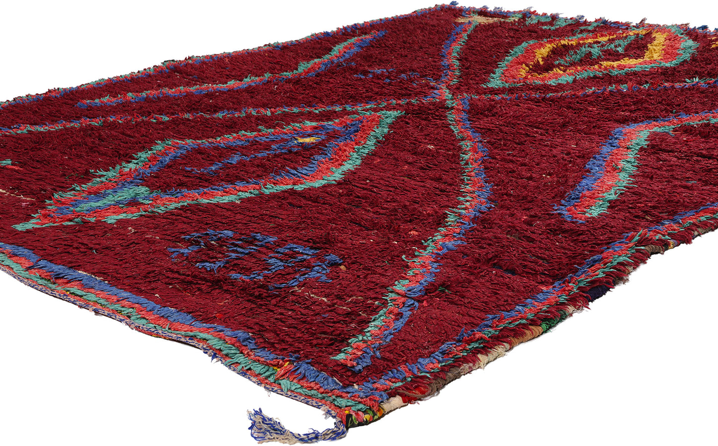 5 x 7 Vintage Red Boujad Moroccan Rag Rug 21820