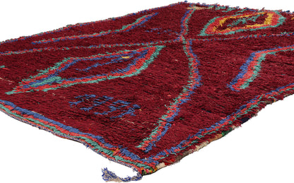 5 x 7 Vintage Red Boujad Moroccan Rag Rug 21820