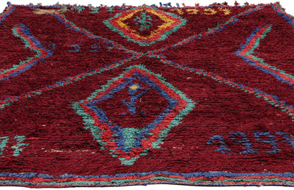 5 x 7 Vintage Red Boujad Moroccan Rag Rug 21820