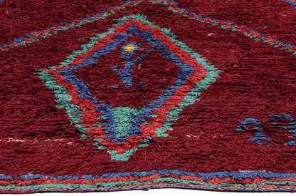 5 x 7 Vintage Red Boujad Moroccan Rag Rug 21820