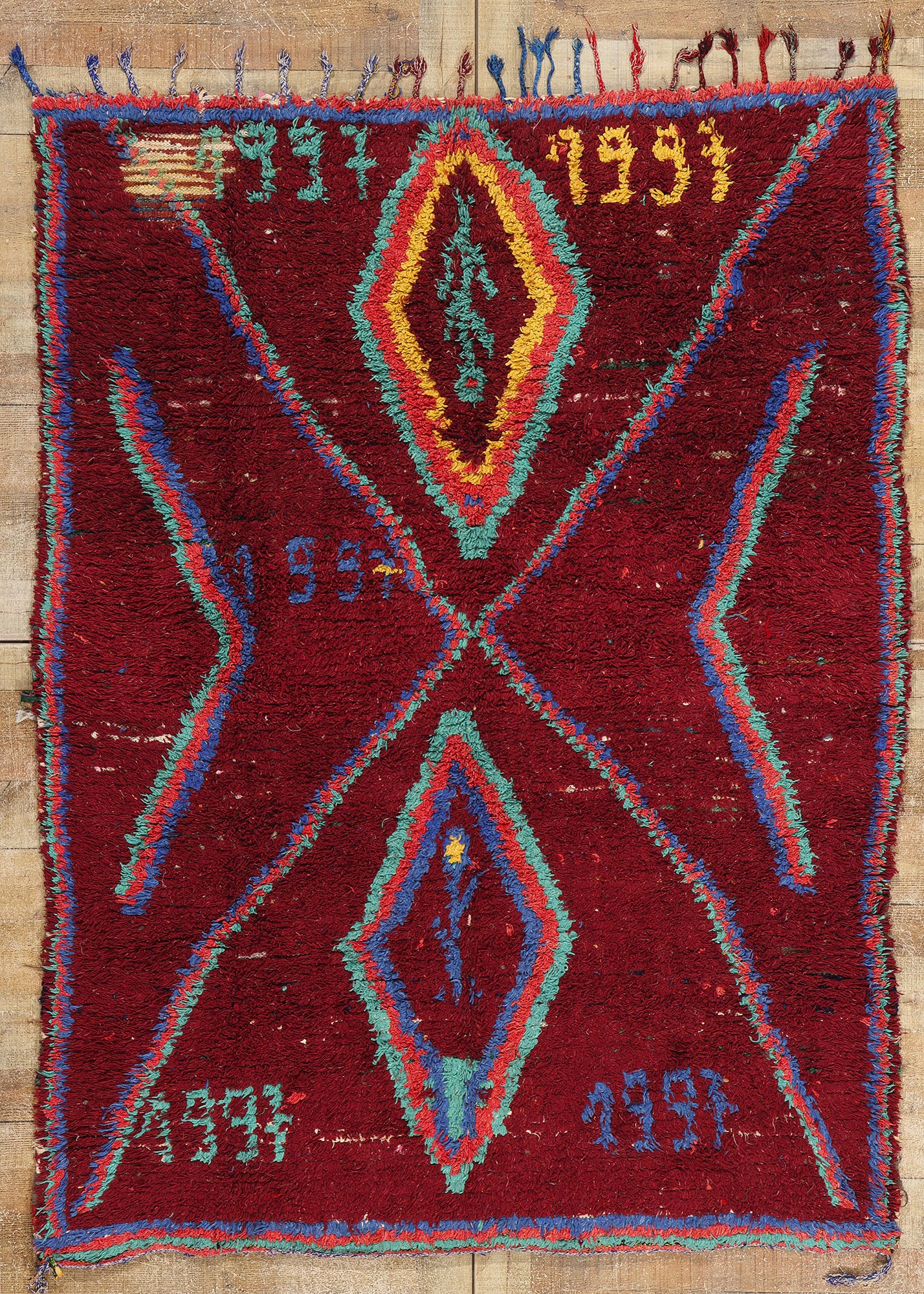 5 x 7 Vintage Red Boujad Moroccan Rag Rug 21820