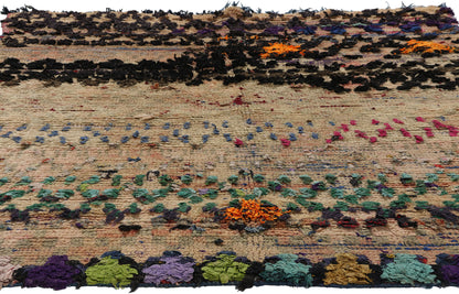 4 x 5 Vintage Earth-Tone Boujad Moroccan Rag Rug 21794