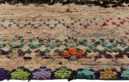 4 x 5 Vintage Earth-Tone Boujad Moroccan Rag Rug 21794