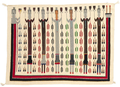 3 x 5 Vintage Yeibichai Navajo Rug 78812