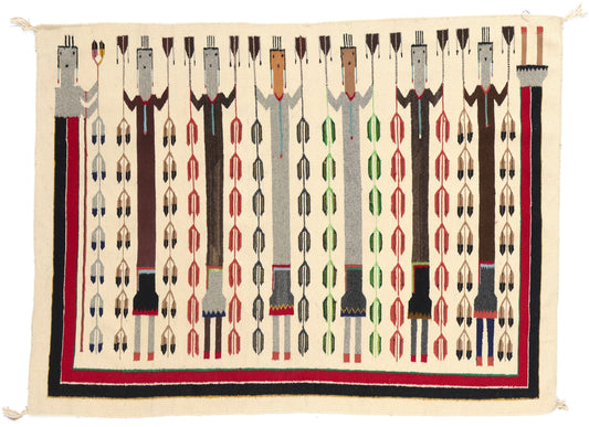 3 x 5 Vintage Yeibichai Navajo Rug 78812