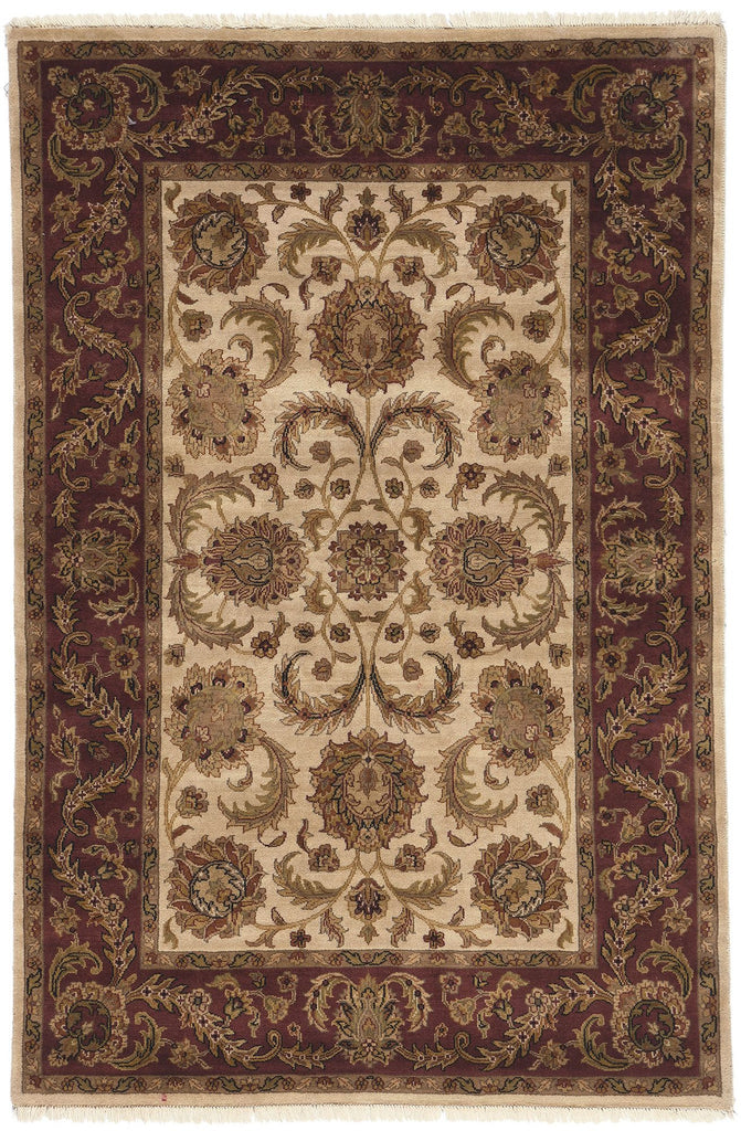 4 x 6 Earth-Tone Vintage Indian Rug 78692