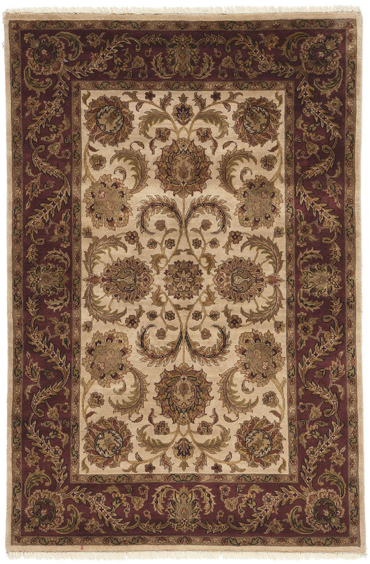 4 x 6 Earth-Tone Vintage Indian Rug 78692