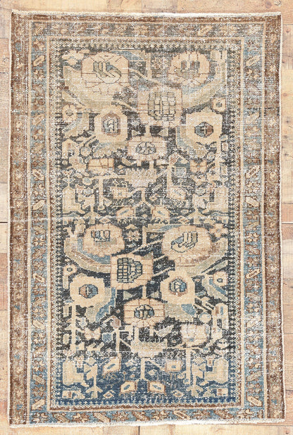 3 x 4 Antique-Worn Persian Hamadan Rug 61270