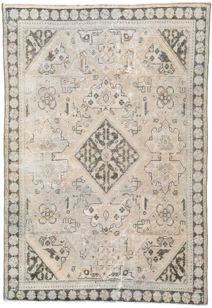 4 x 6 Antique-Worn Persian Mahal Rug 61274