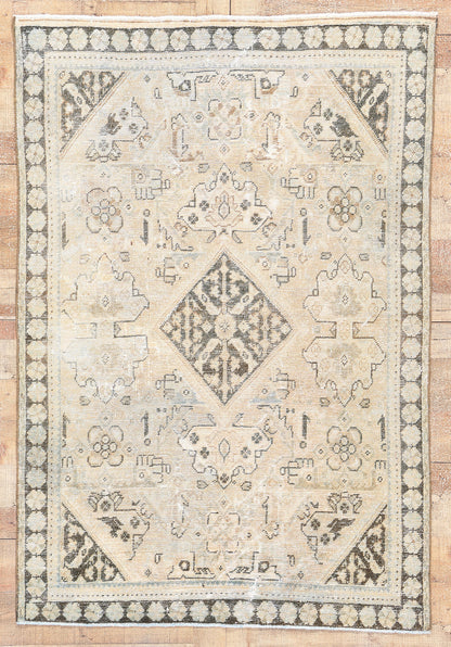 4 x 6 Antique-Worn Persian Mahal Rug 61274