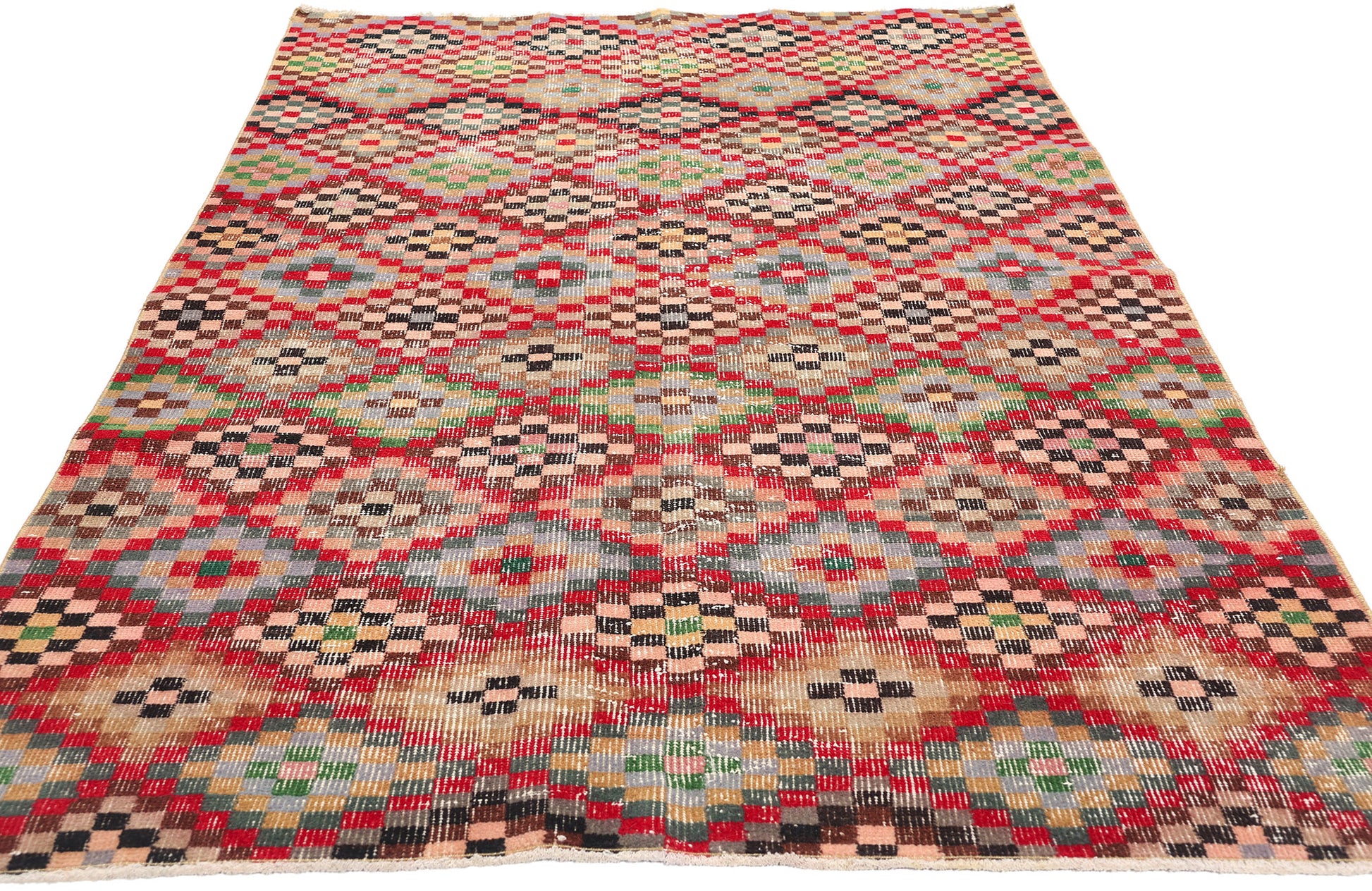 4 x 7 Zeki Muren Vintage Turkish Sivas Rug 53283