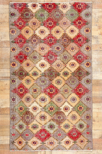 4 x 7 Zeki Muren Vintage Turkish Sivas Rug 53332