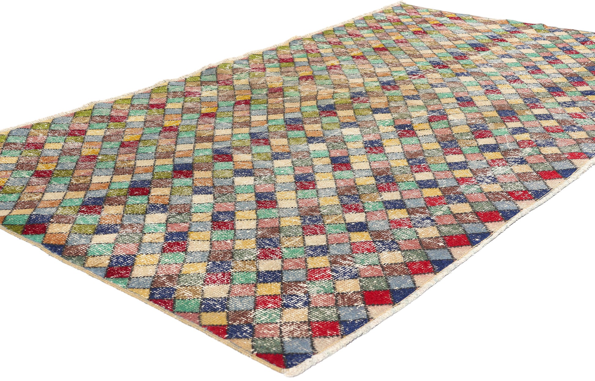 4 x 7 Zeki Muren Vintage Turkish Sivas Rug 53282