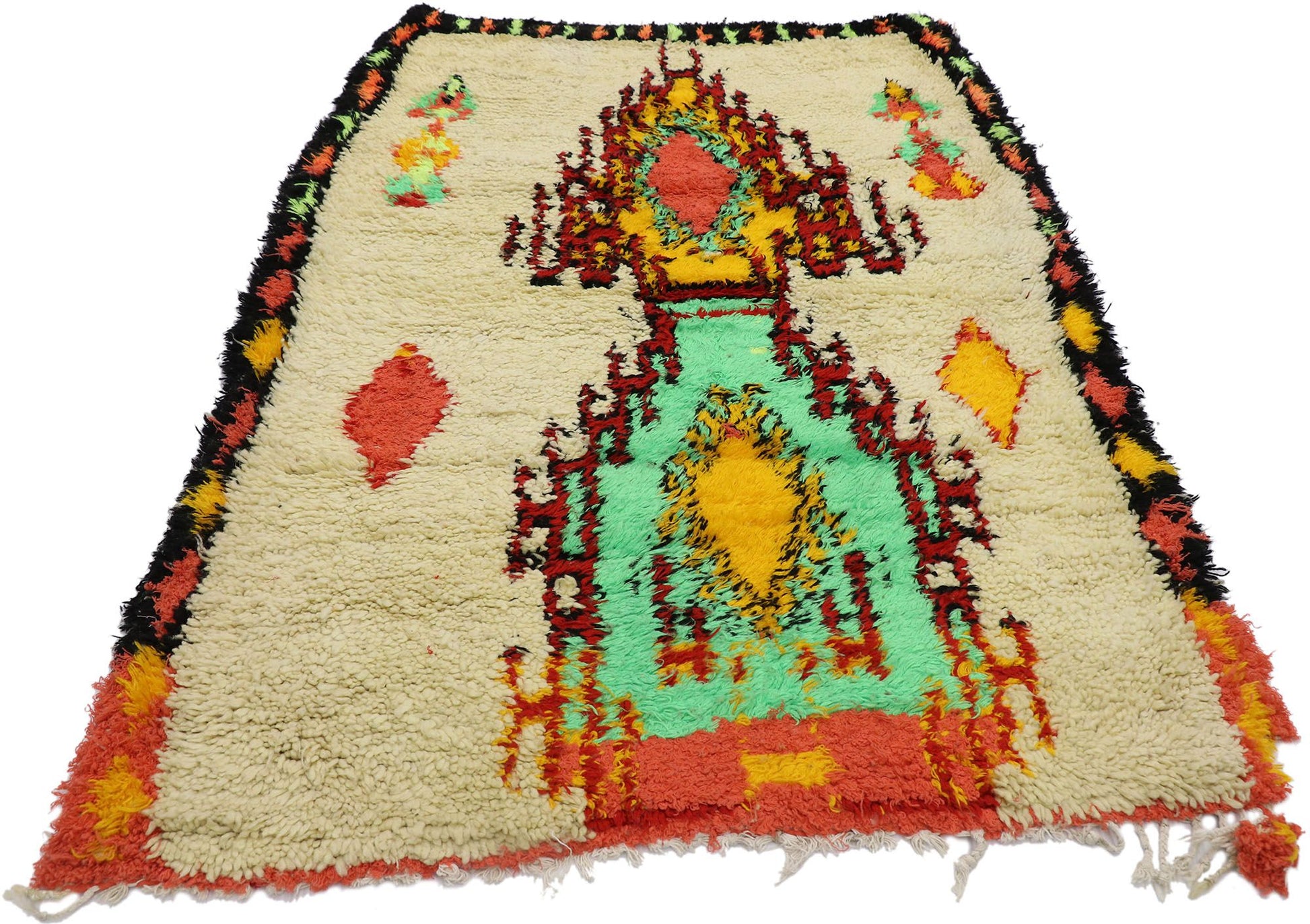 4 x 5 Vintage Moroccan Azilal Rug 21570