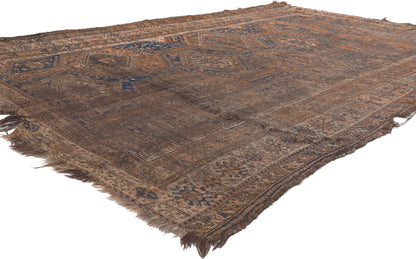 6 x 9 Antique-Worn Persian Shiraz Rug 78530