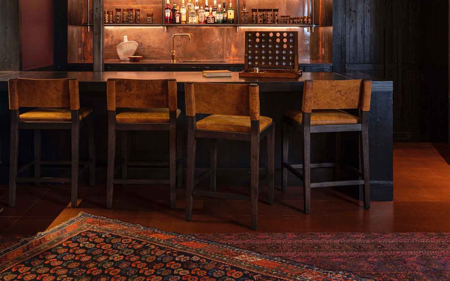Persian Rugs Layered Decorating Home Bar Fireplace Mountain House